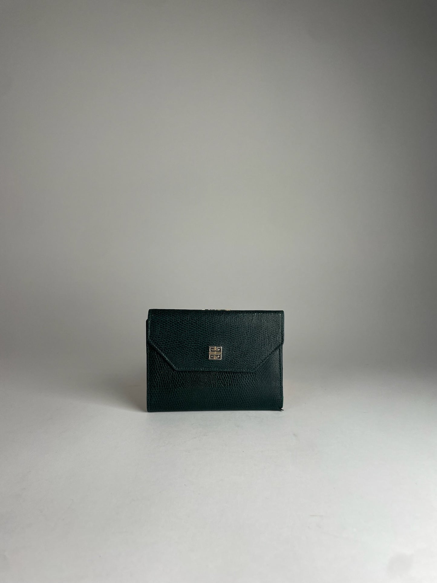 Vintage Givenchy Snake Emblossed Leather Wallet Green