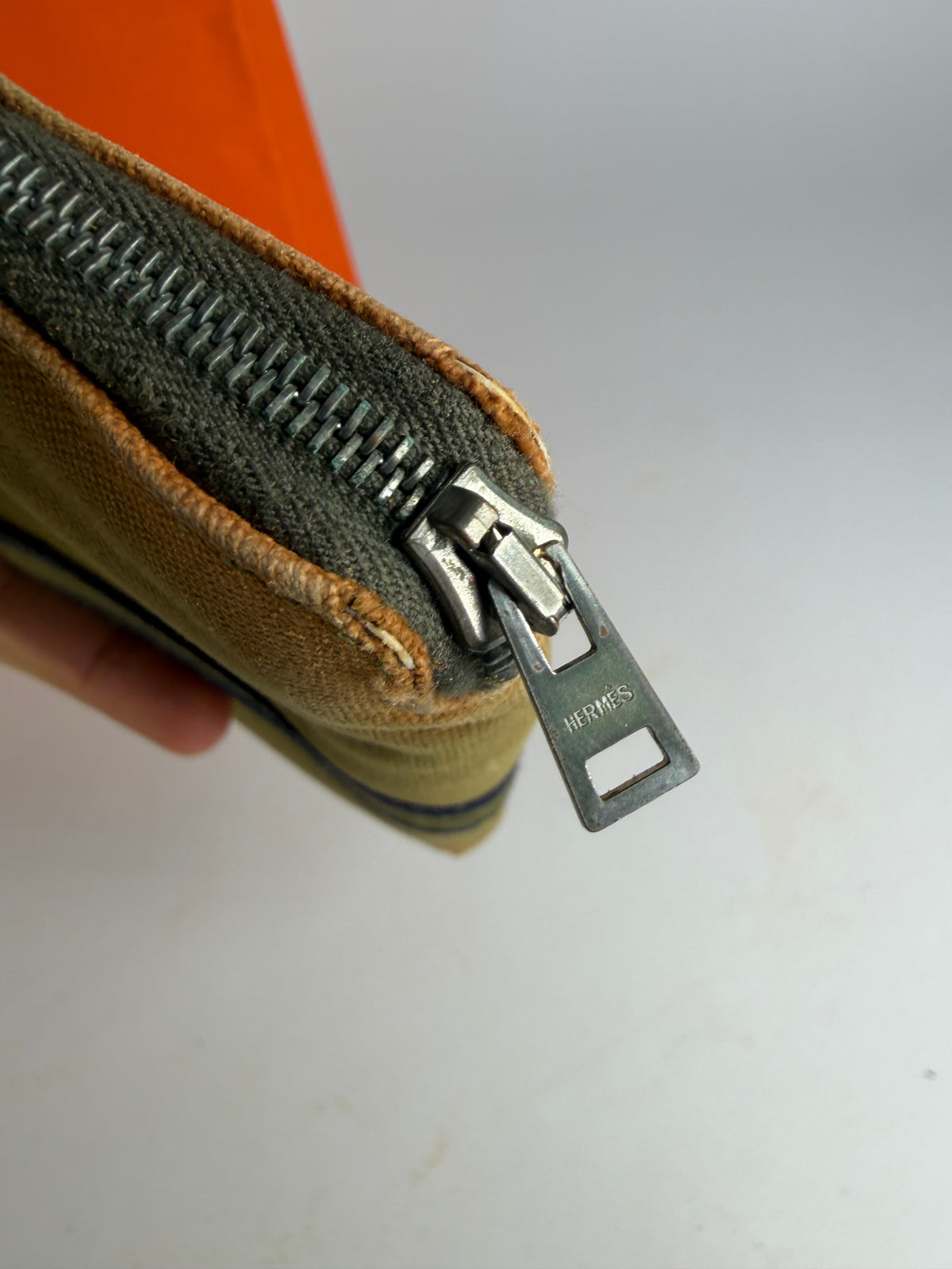 Vintage Hermès Canvas Bifold Wallet 2017 Olive Green