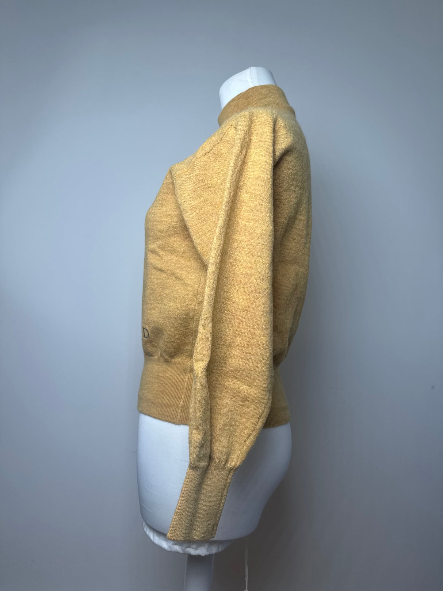 Vintage Dior Wool Turtleneck Sweater Yellow L