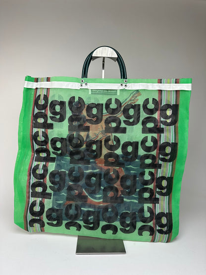 Vintage Comme Des Garçons Polyester Tote Bag Green Black