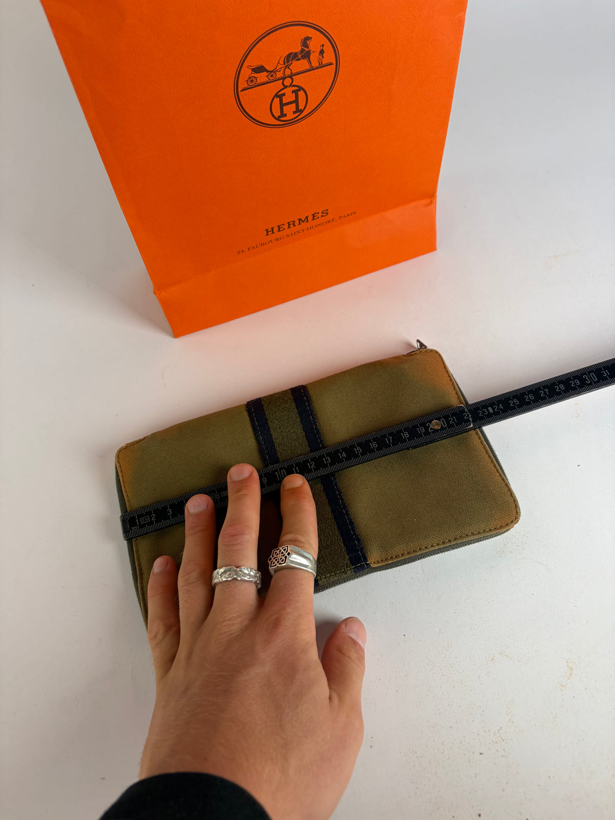 Vintage Hermès Canvas Bifold Wallet 2017 Olive Green