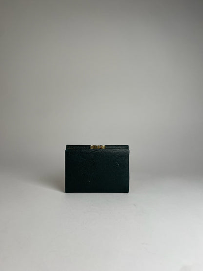 Vintage Givenchy Snake Emblossed Leather Wallet Green