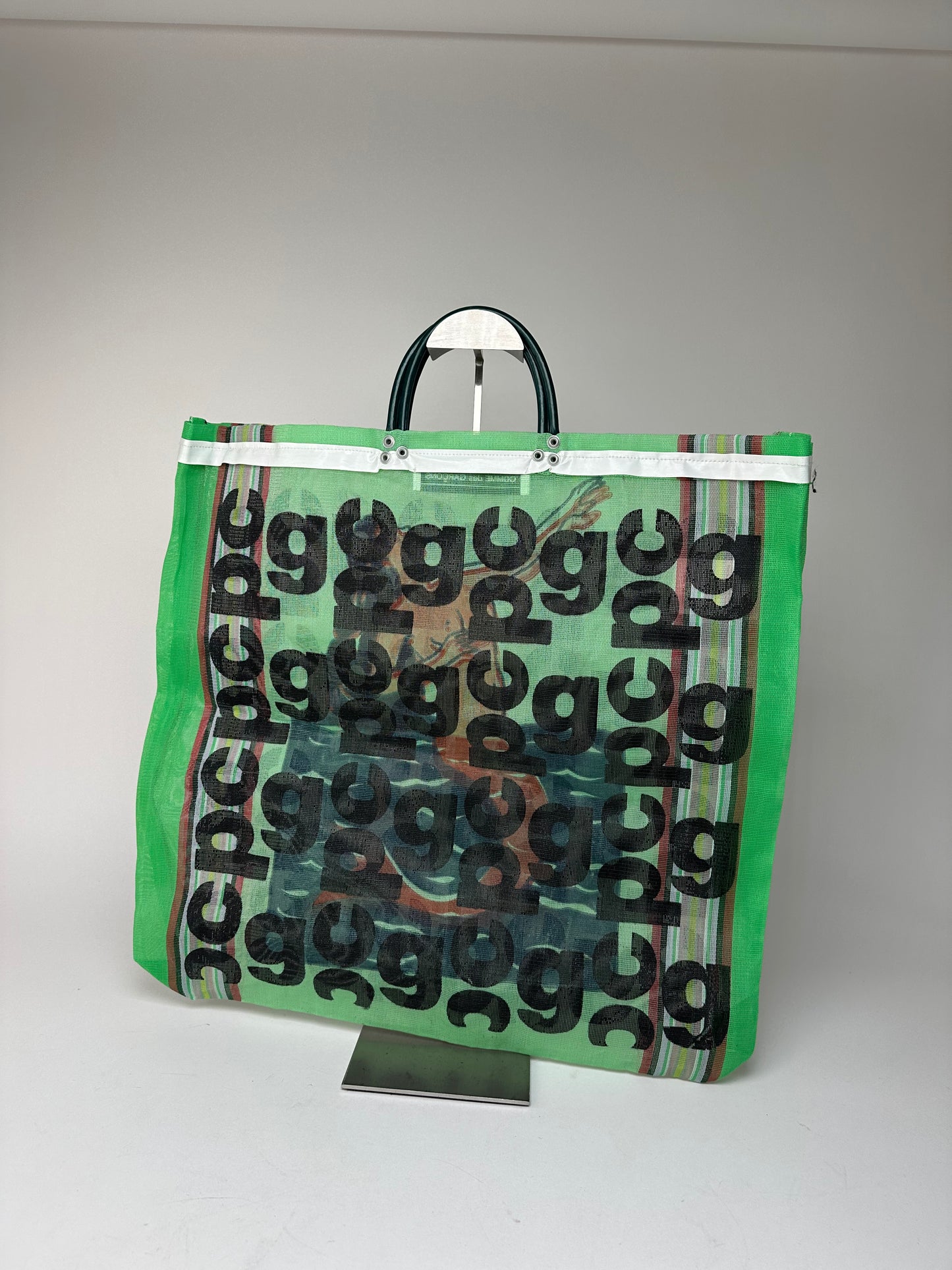 Vintage Comme Des Garçons Polyester Tote Bag Green Black