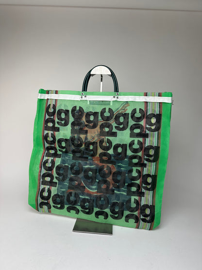 Vintage Comme Des Garçons Polyester Tote Bag Green Black