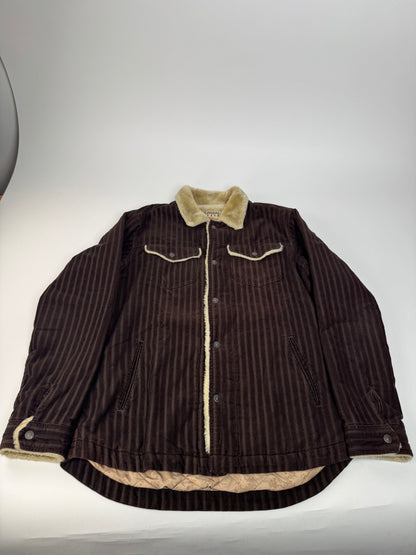 Vintage Kansai Yamamoto Vegan Blouson Brown Beige Striped L