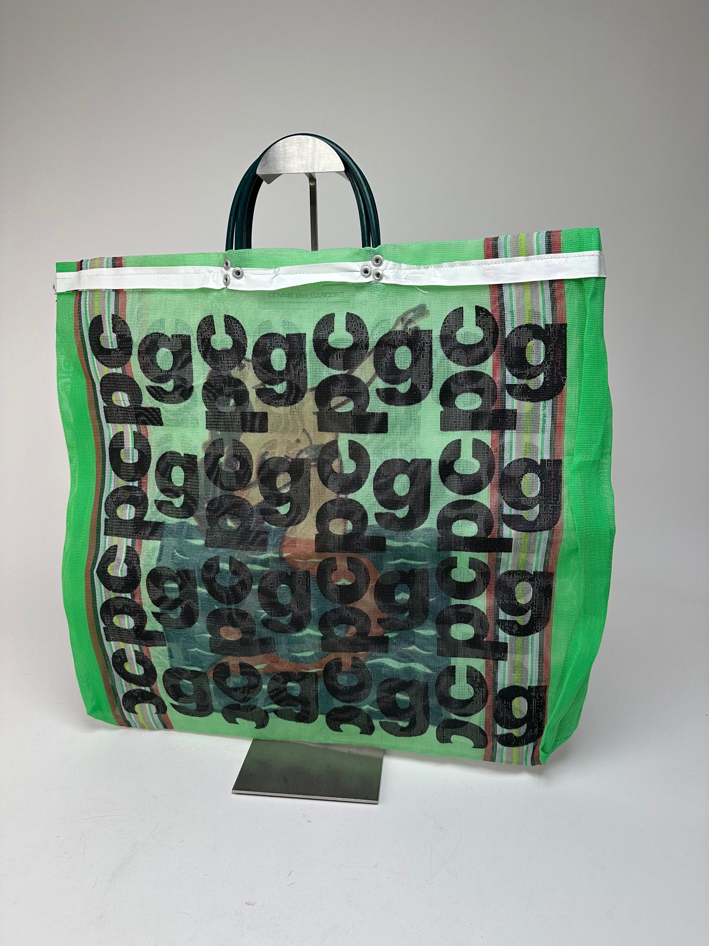 Vintage Comme Des Garçons Polyester Tote Bag Green Black