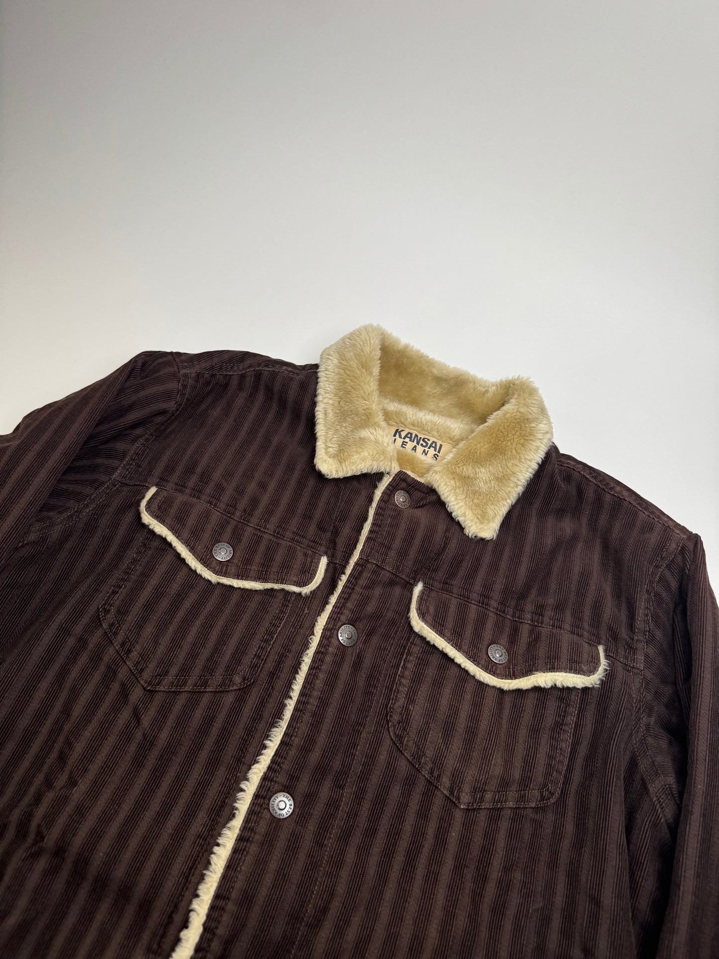 Vintage Kansai Yamamoto Vegan Blouson Brown Beige Striped L