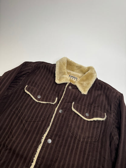Vintage Kansai Yamamoto Vegan Blouson Brown Beige Striped L