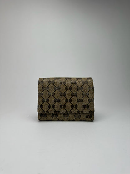Vintage Balenciaga Leather Monogram Wallet Brown
