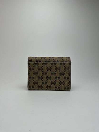 Vintage Balenciaga Leather Monogram Wallet Brown