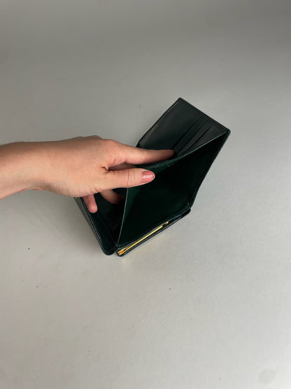 Vintage Givenchy Snake Emblossed Leather Wallet Green