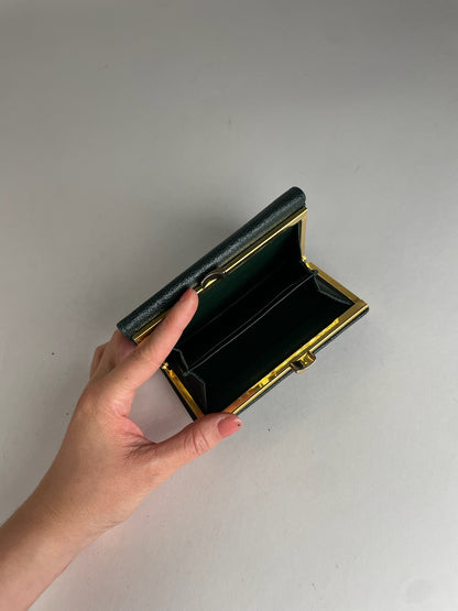 Vintage Givenchy Snake Emblossed Leather Wallet Green