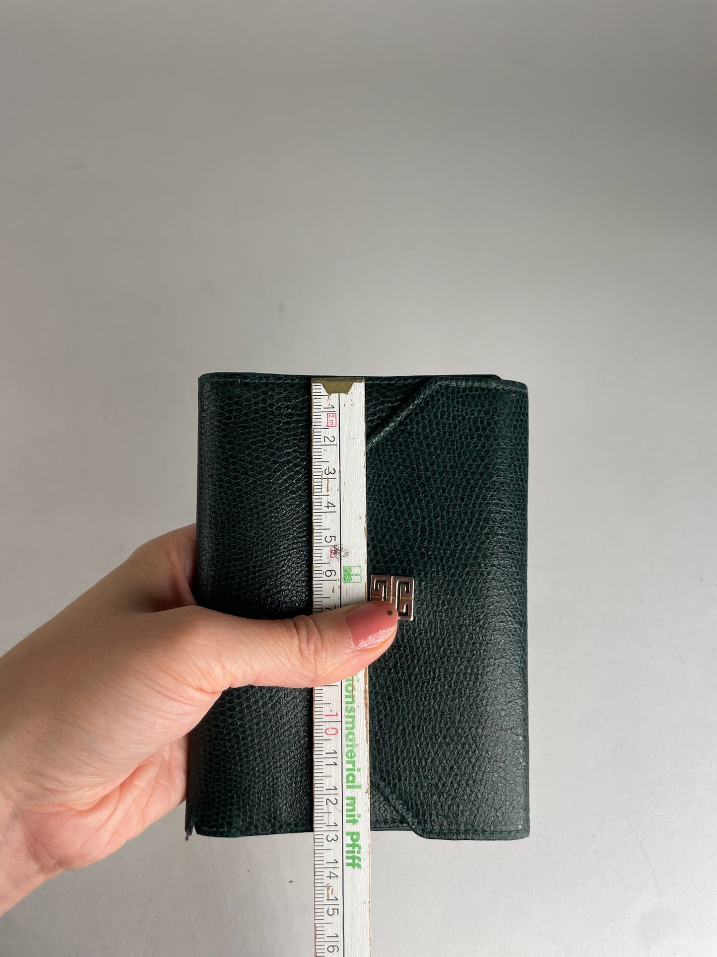 Vintage Givenchy Snake Emblossed Leather Wallet Green