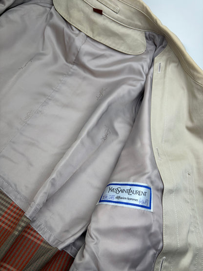Vintage Yves Saint Laurent Men's Trench Coat Beige L