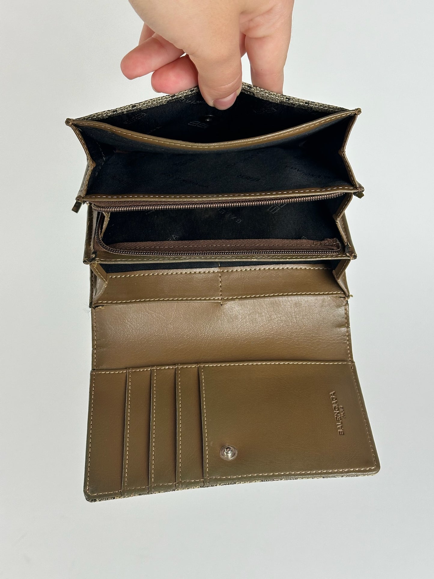 Vintage Balenciaga Leather Monogram Wallet Brown