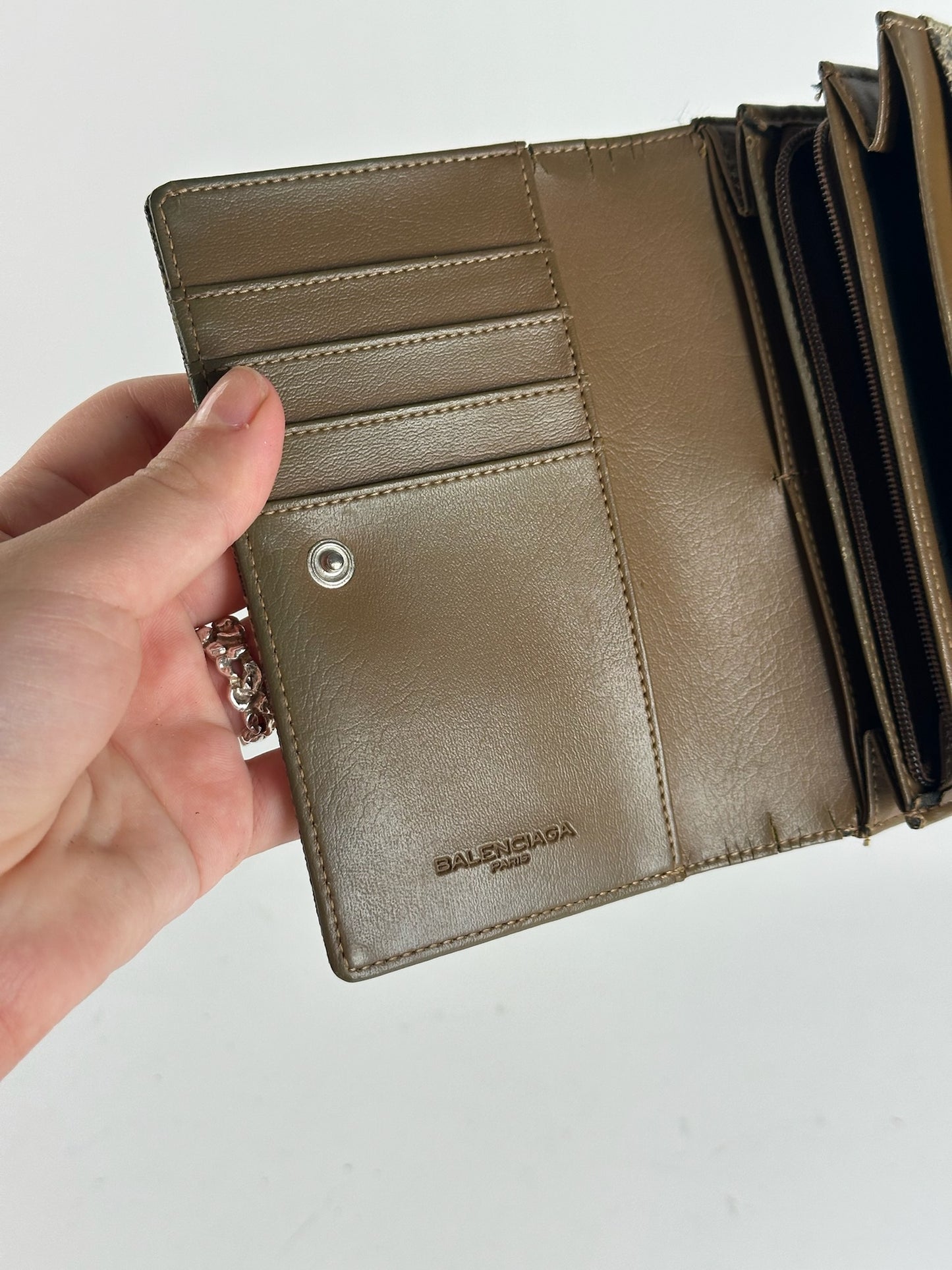 Vintage Balenciaga Leather Monogram Wallet Brown