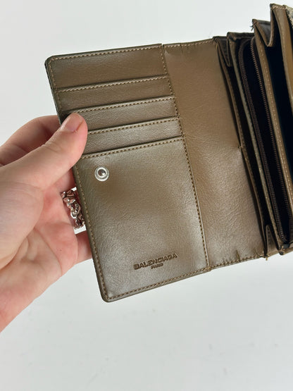 Vintage Balenciaga Leather Monogram Wallet Brown