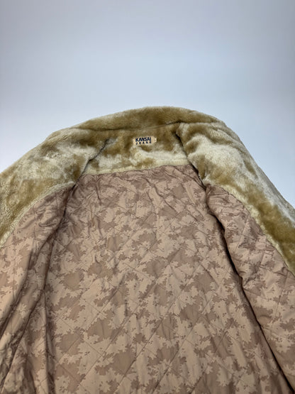 Vintage Kansai Yamamoto Vegan Blouson Brown Beige Striped L