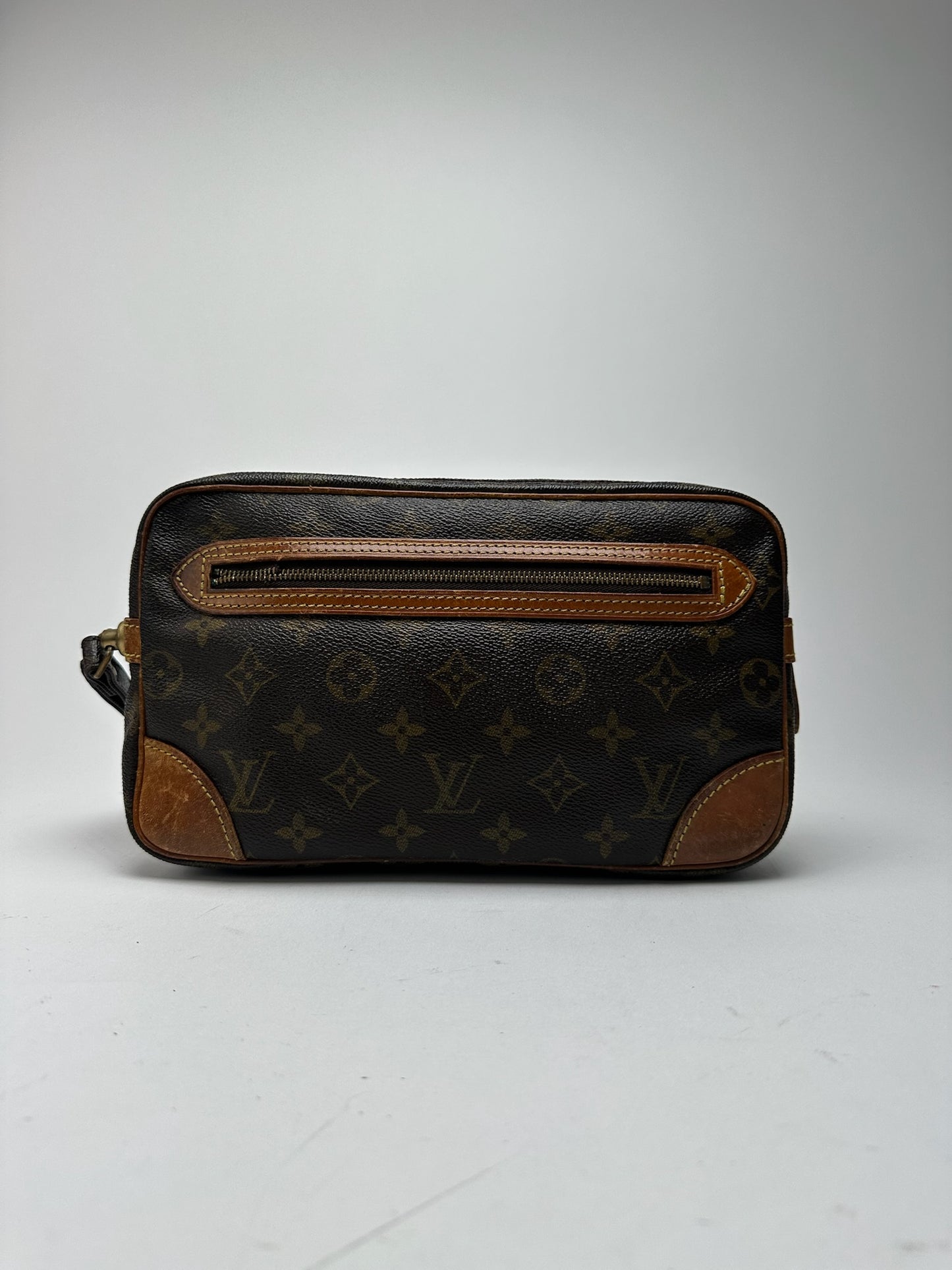 Pochette Louis Vuitton vintage en cuir Monogram marron
