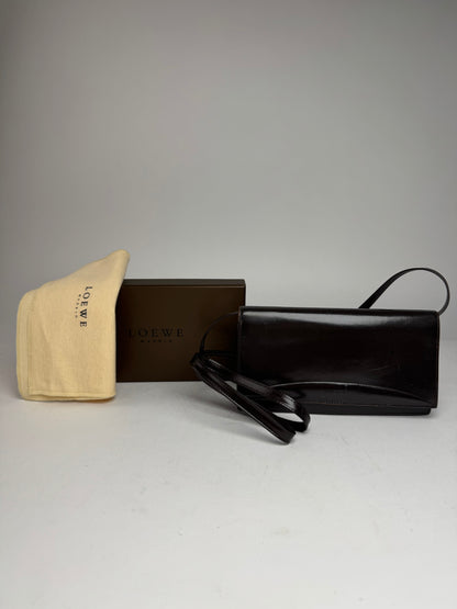 Vintage Loewe Madrid Leather Shoulder Bag Brown