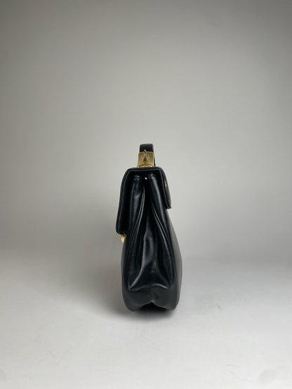 Vintage Dior 2Way Leather Handbag Black