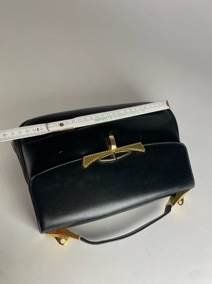 Vintage Dior 2Way Leather Handbag Black