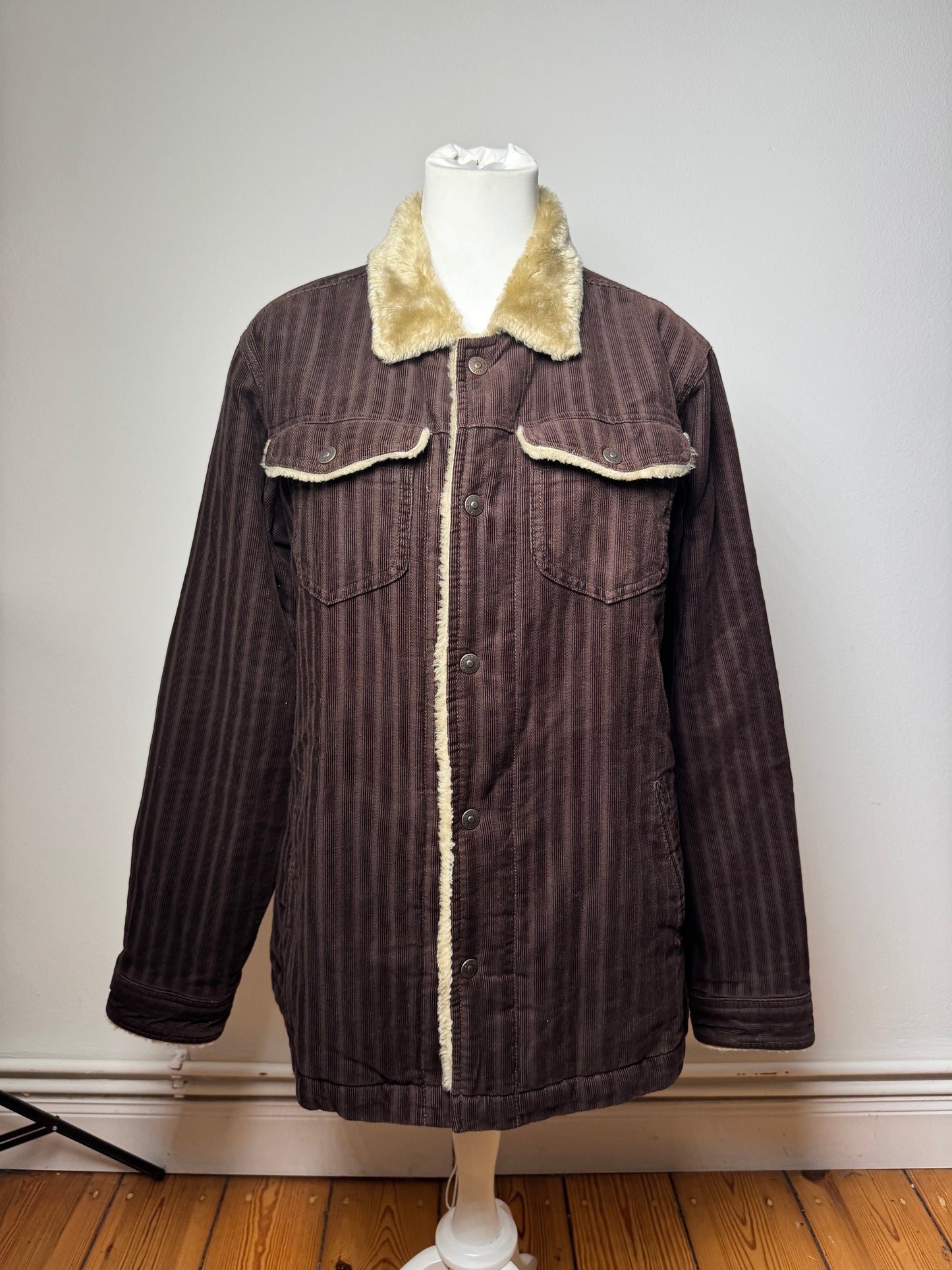 Vintage Kansai Yamamoto Vegan Blouson Brown Beige Striped L