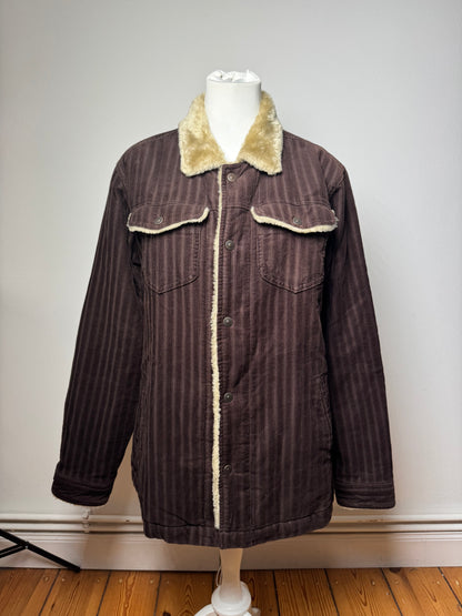 Vintage Kansai Yamamoto Vegan Blouson Brown Beige Striped L