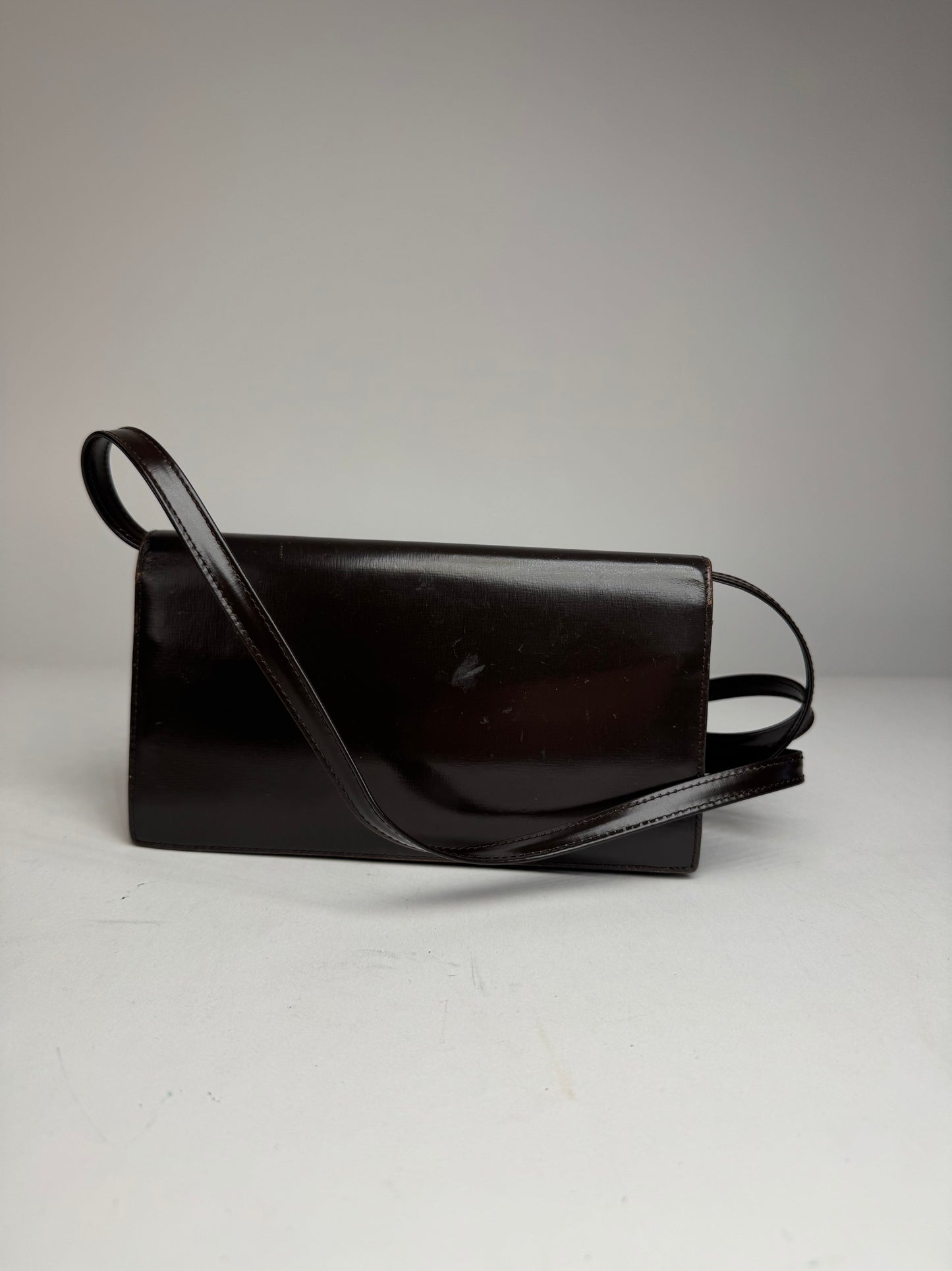 Vintage Loewe Madrid Leather Shoulder Bag Brown