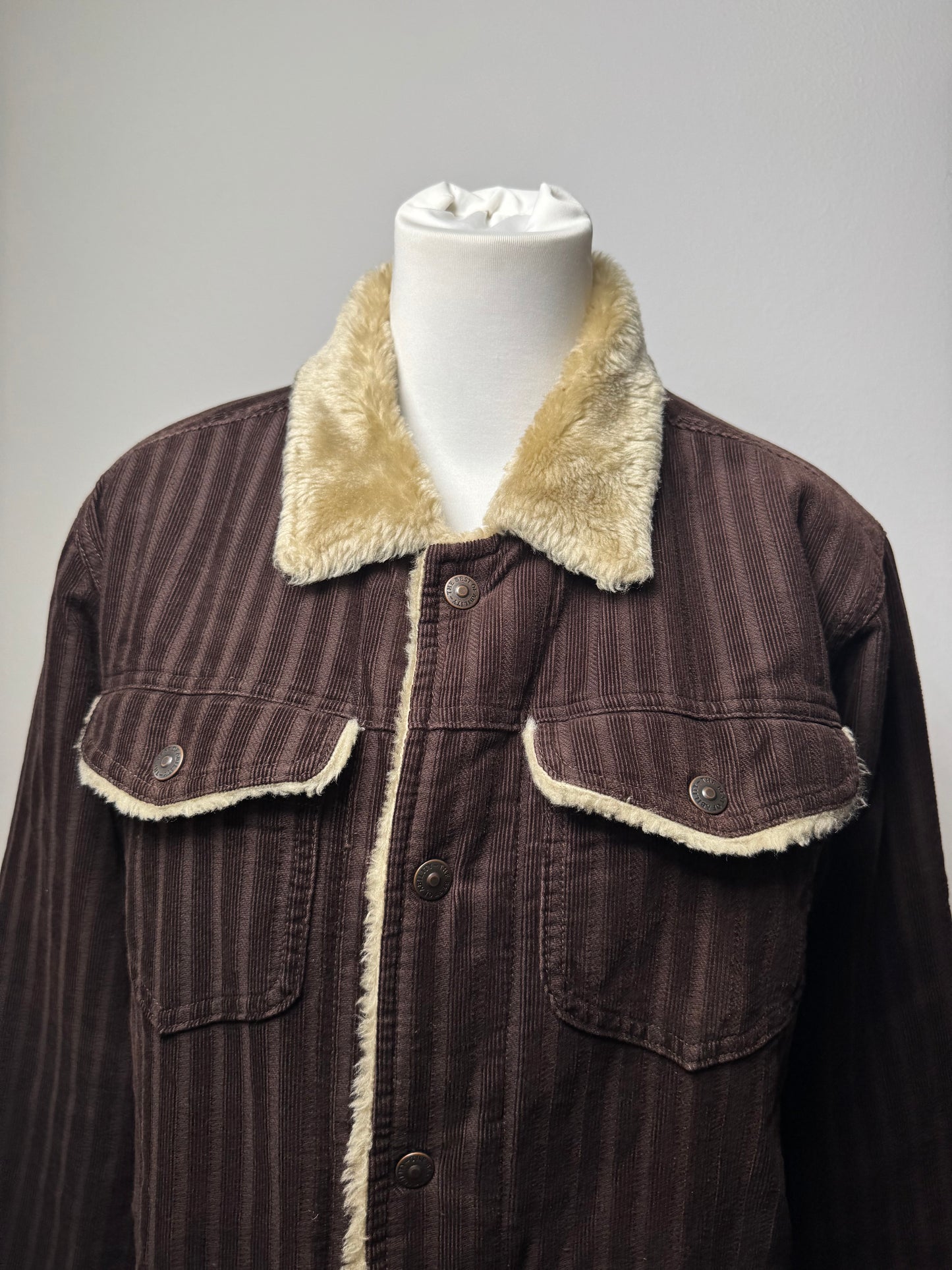 Vintage Kansai Yamamoto Vegan Blouson Brown Beige Striped L