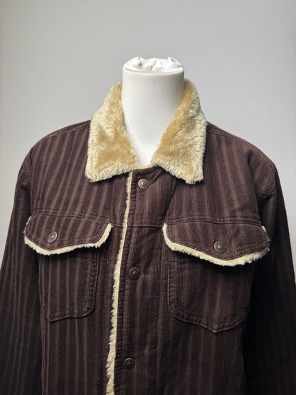 Vintage Kansai Yamamoto Vegan Blouson Brown Beige Striped L