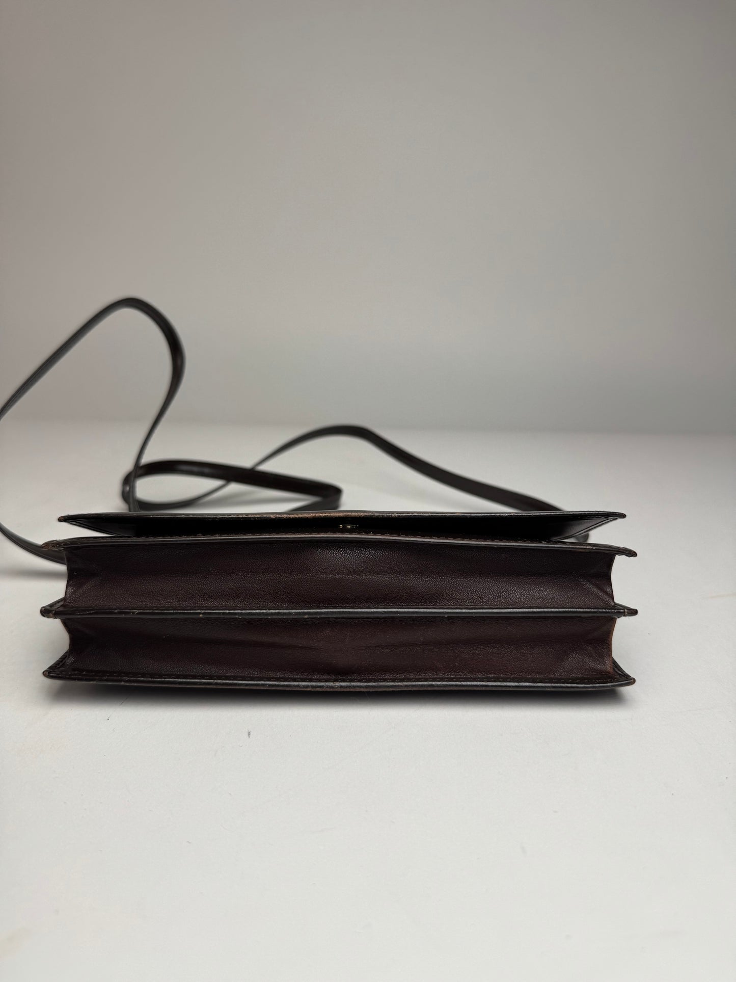 Vintage Loewe Madrid Leather Shoulder Bag Brown