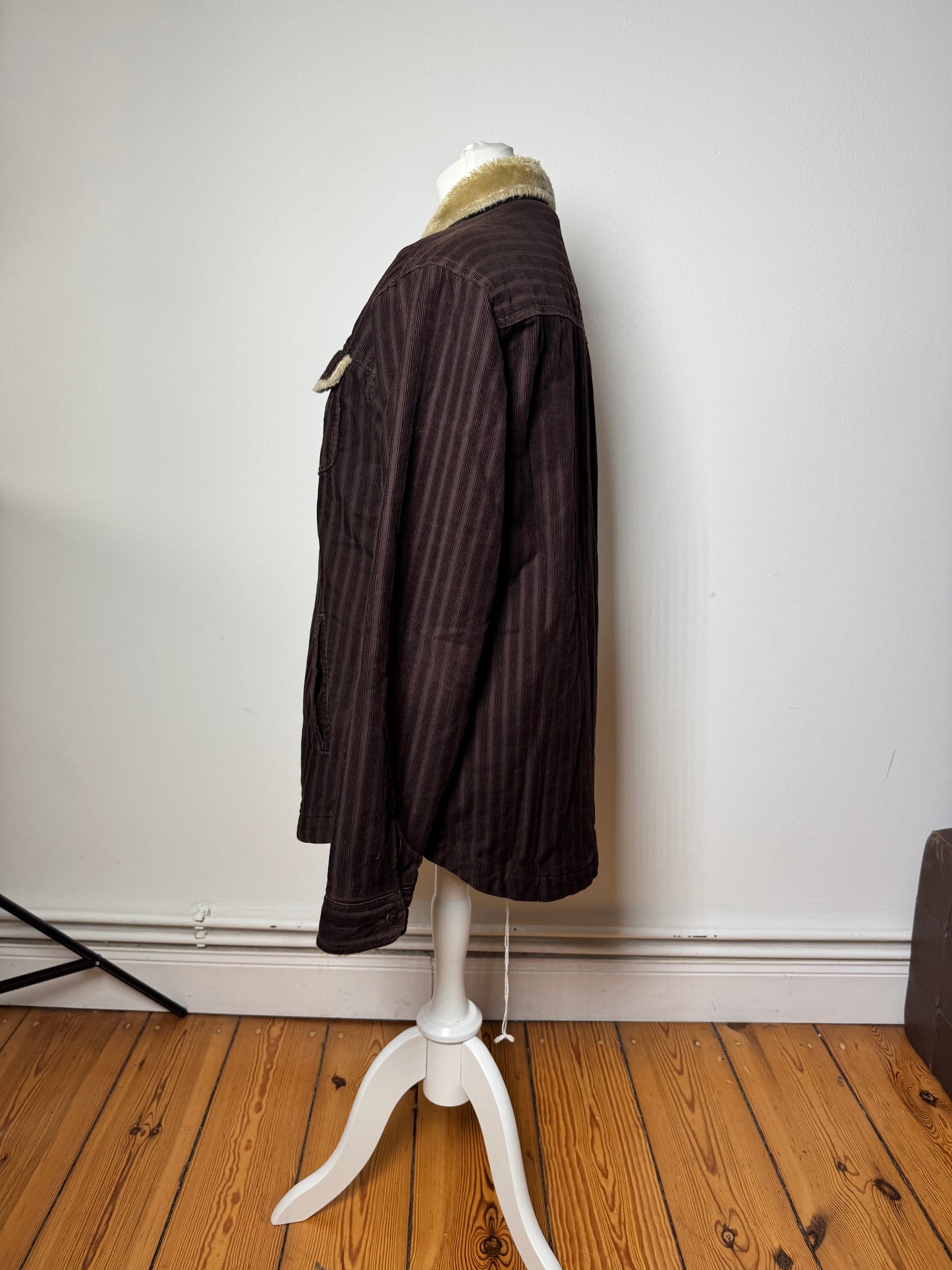 Vintage Kansai Yamamoto Vegan Blouson Brown Beige Striped L