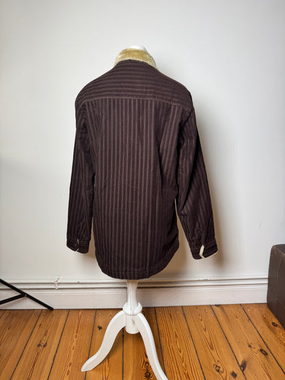 Vintage Kansai Yamamoto Vegan Blouson Brown Beige Striped L