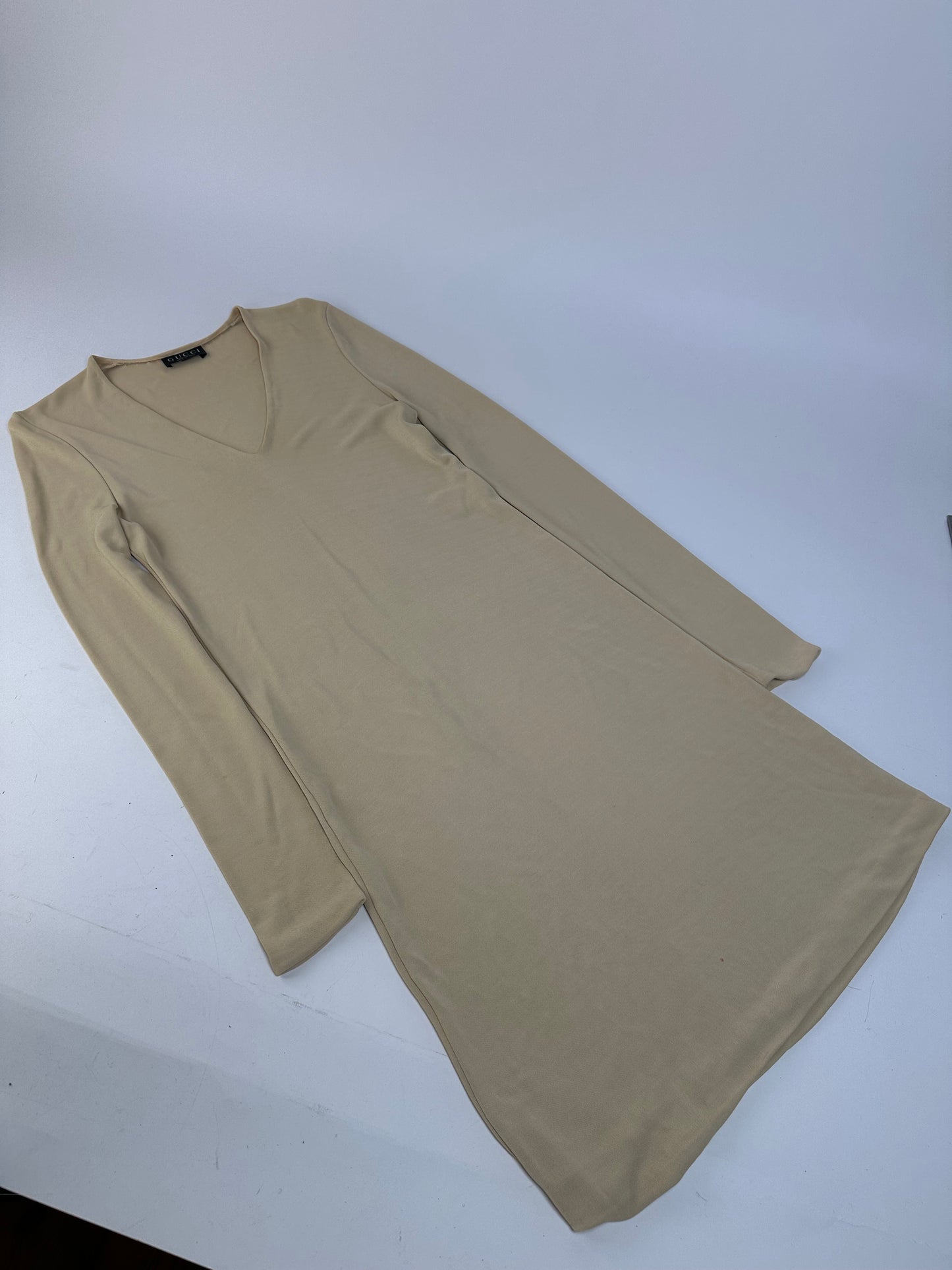 Vintage Gucci Viscose Dress M Beige