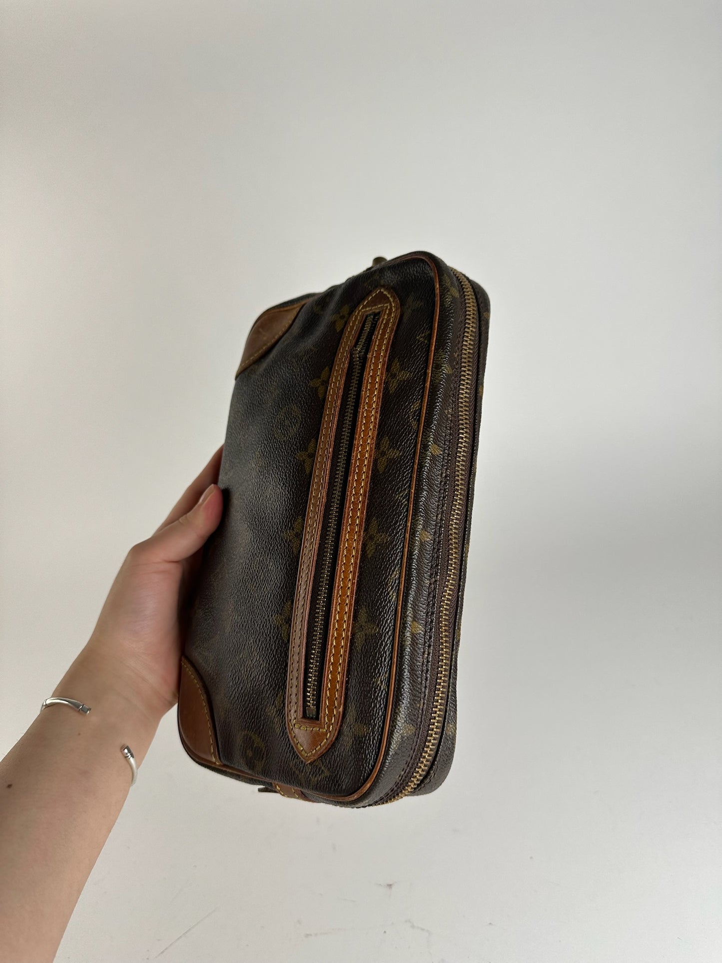 Pochette Louis Vuitton vintage en cuir Monogram marron