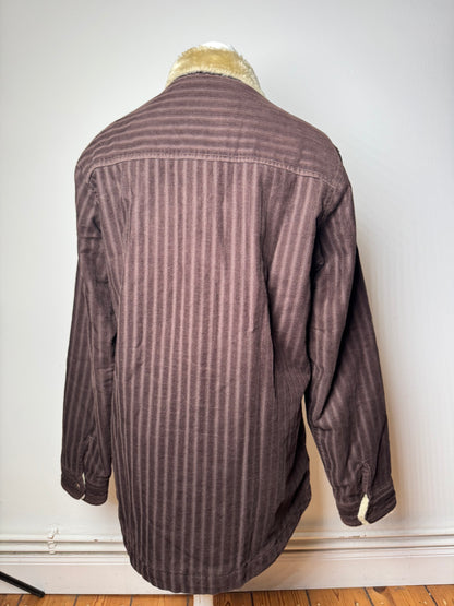 Vintage Kansai Yamamoto Vegan Blouson Brown Beige Striped L