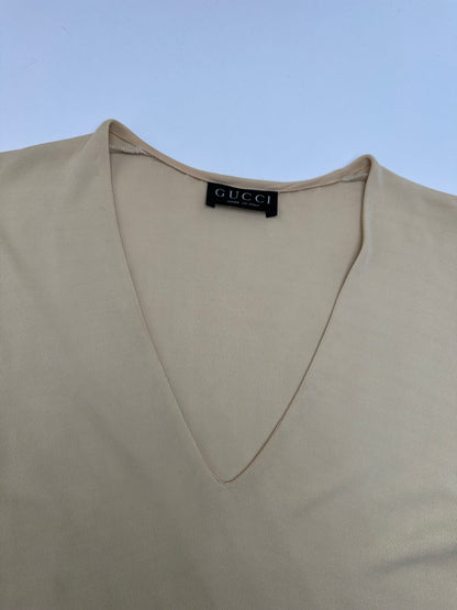 Vintage Gucci Viscose Dress M Beige