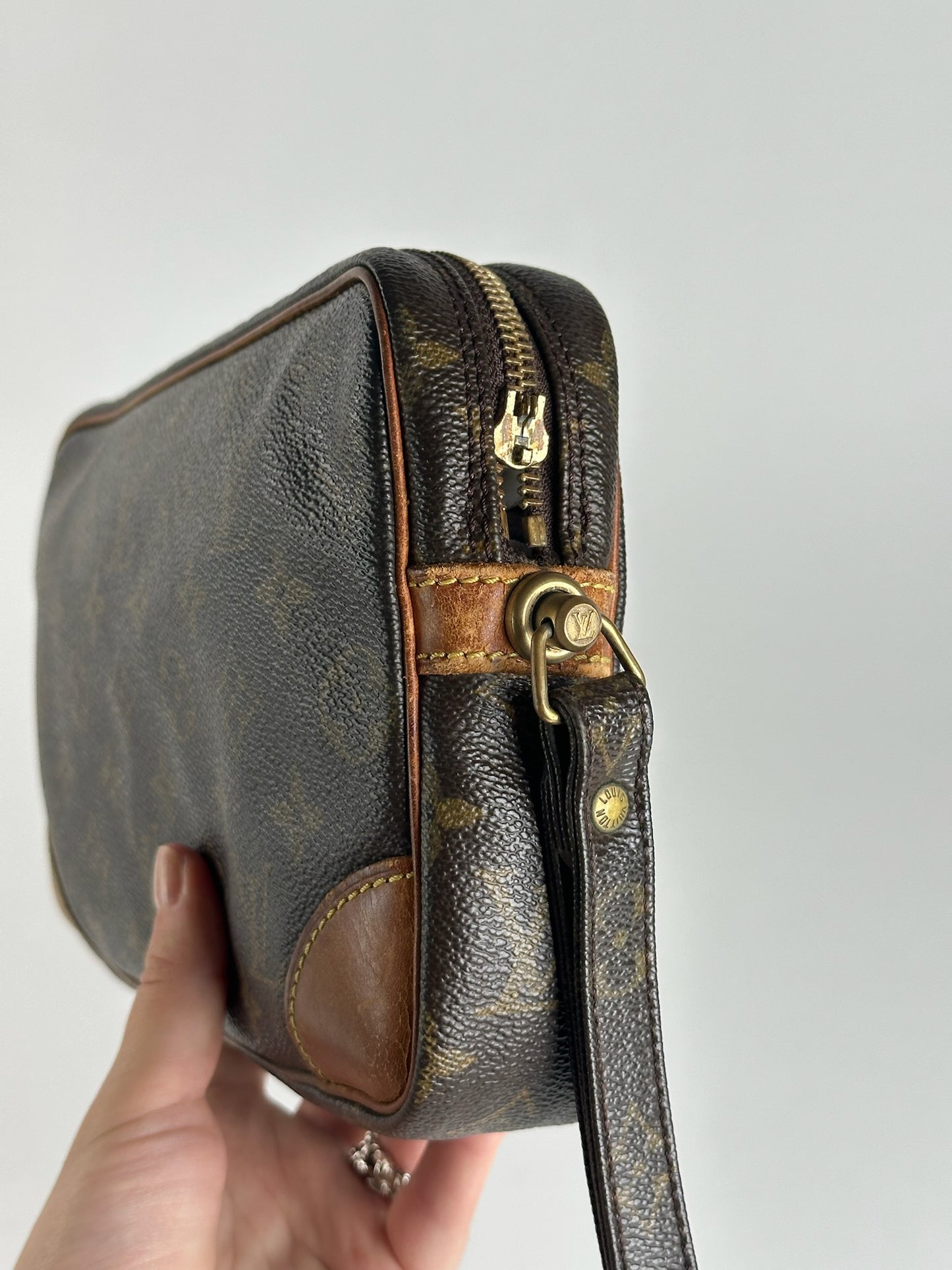 Pochette Louis Vuitton vintage en cuir Monogram marron