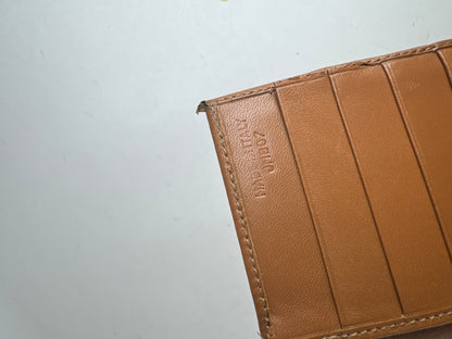 Vintage Celine Triomphe Monogram Leather Card Holder beige