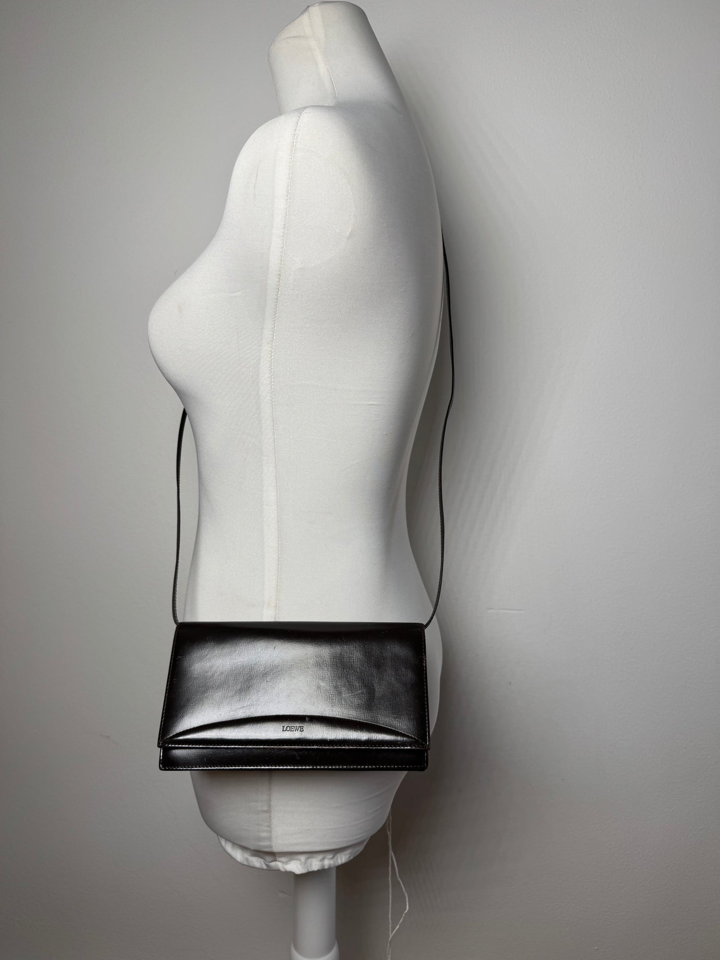 Vintage Loewe Madrid Leather Shoulder Bag Brown