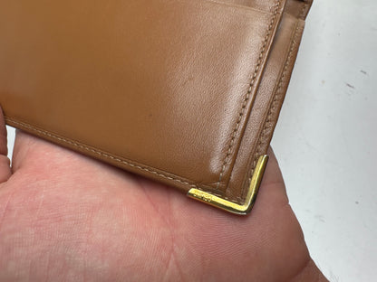 Vintage Celine Triomphe Monogram Leather Card Holder beige