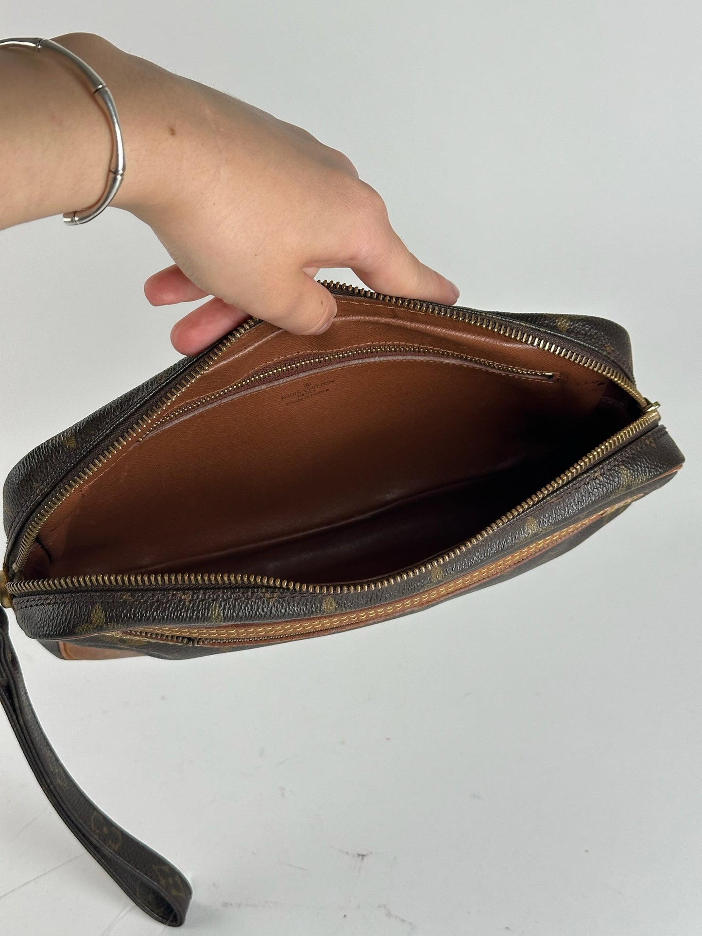 Pochette Louis Vuitton vintage en cuir Monogram marron