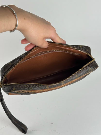 Pochette Louis Vuitton vintage en cuir Monogram marron