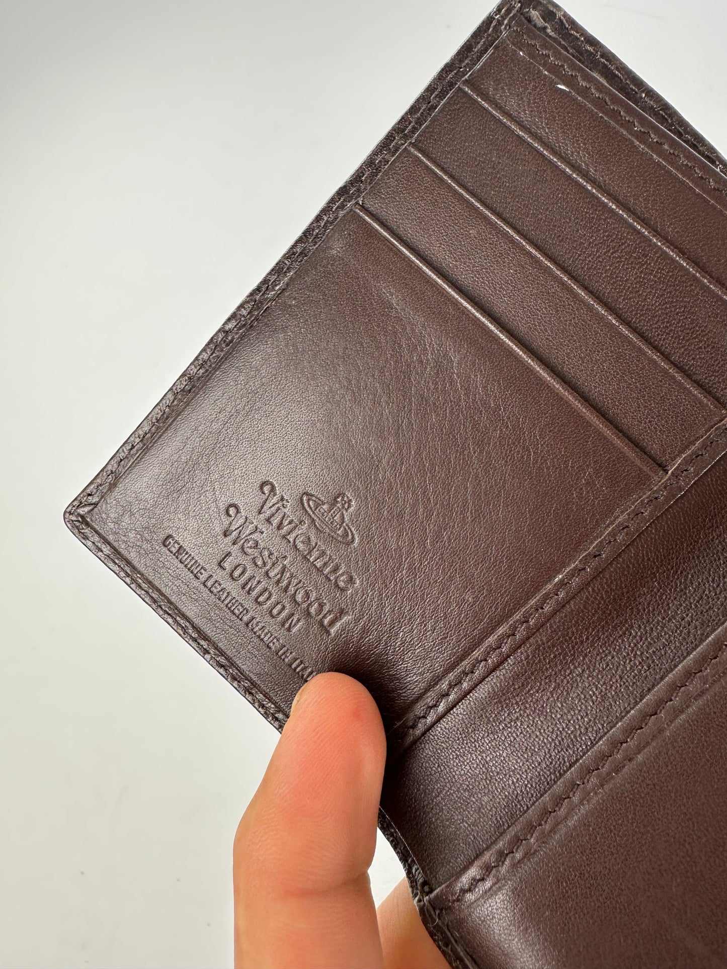 Vintage Vivienne Westwood Leather Card Holder Brown