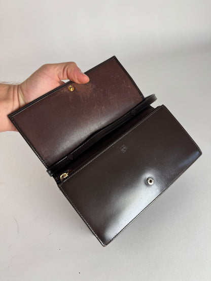 Vintage Loewe Madrid Leather Shoulder Bag Brown