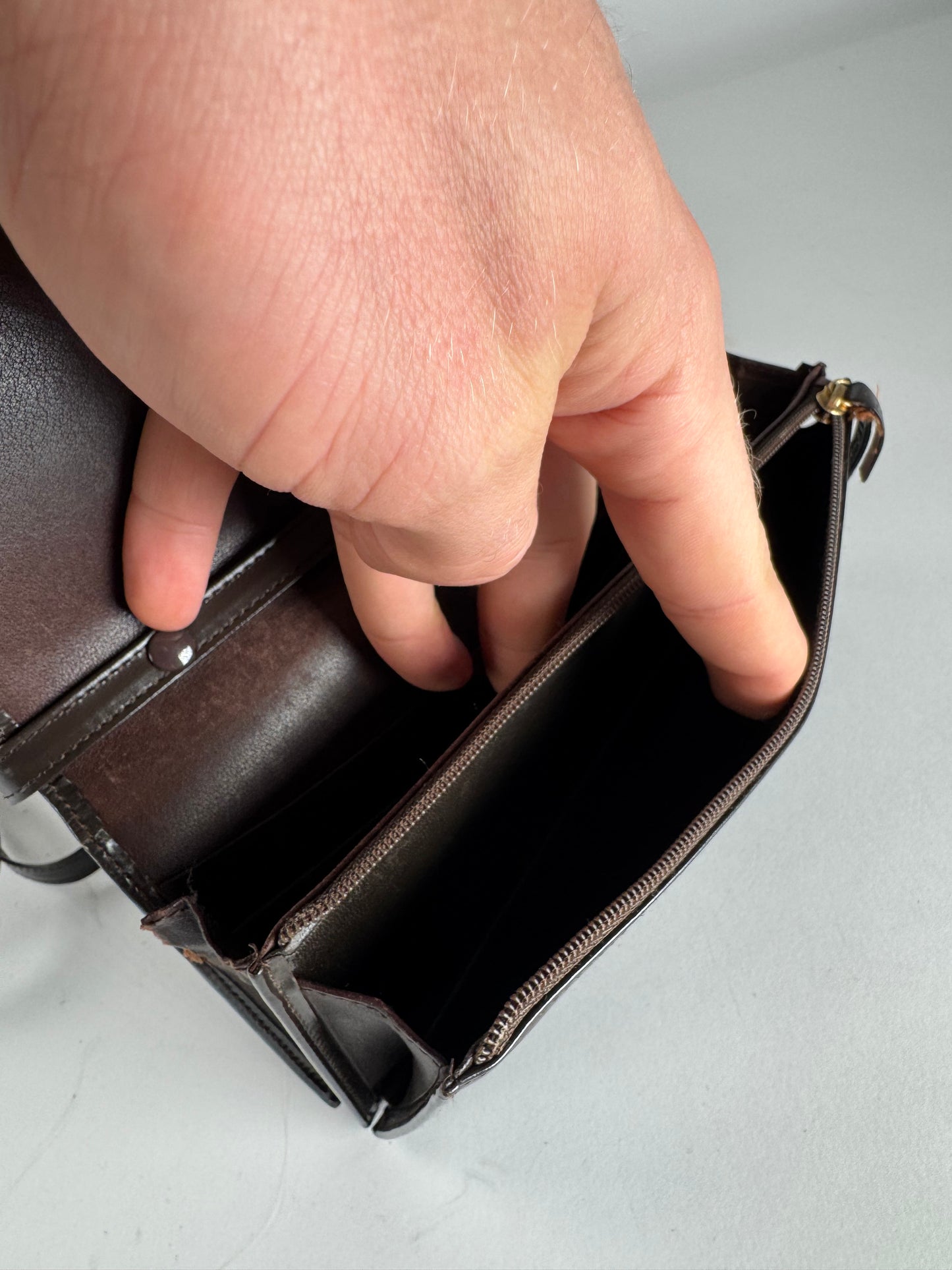 Vintage Loewe Madrid Leather Shoulder Bag Brown