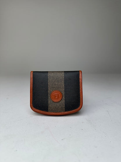 Vintage Fendi Canvas Card Holder Black