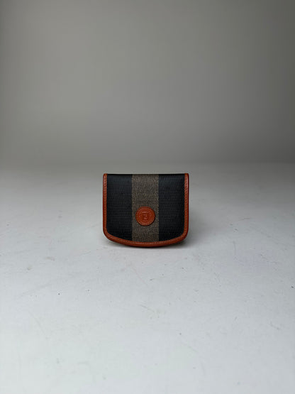 Vintage Fendi Canvas Card Holder Black