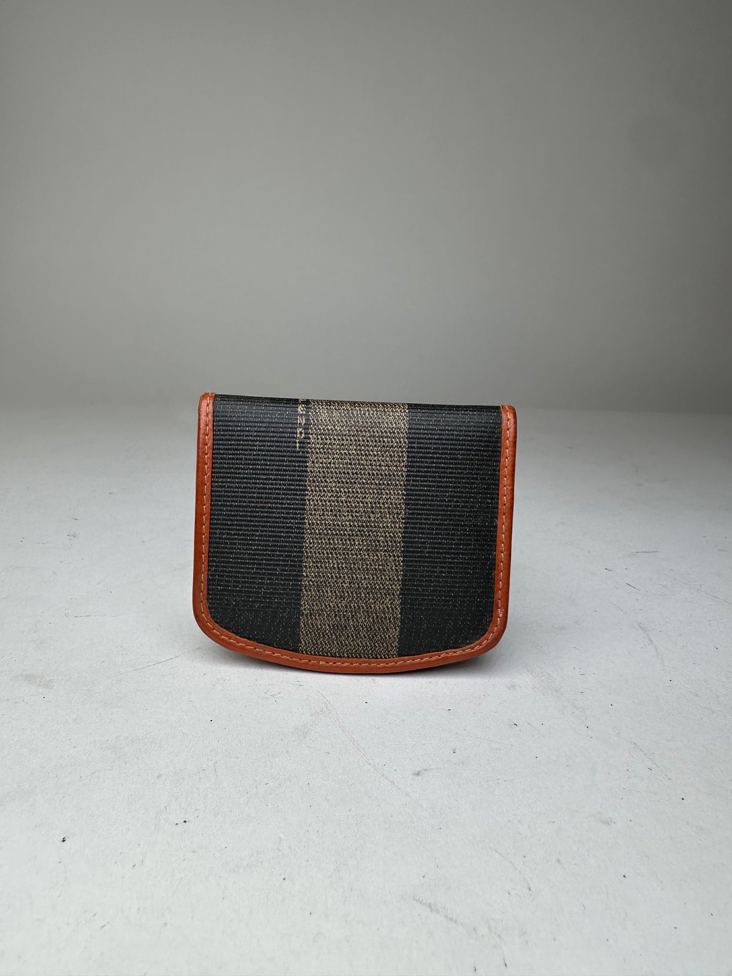 Vintage Fendi Canvas Card Holder Black